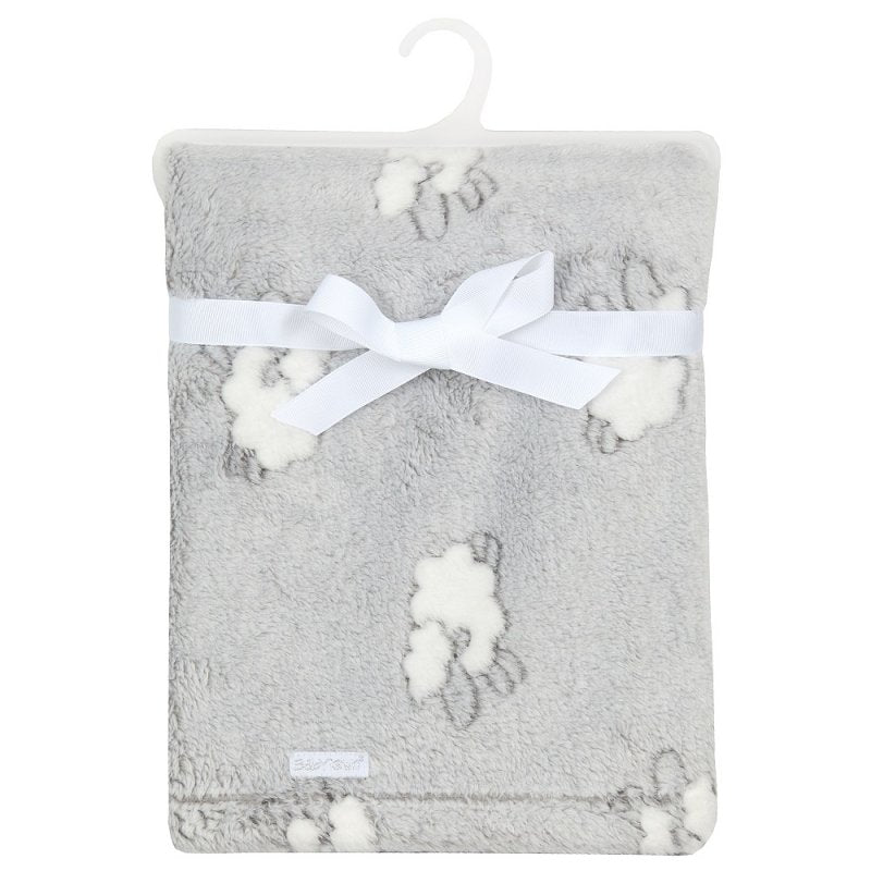 Grey pom pom online baby blanket