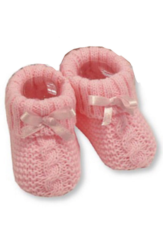 Baby Knitted Pink Booties