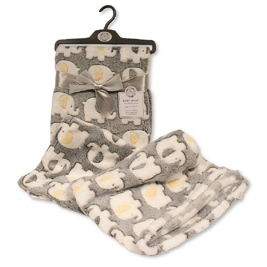 Baby Elephant Blanket (Grey/Lemon)
