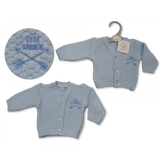 Little Warrior Cardigan Blue for Premature Babies