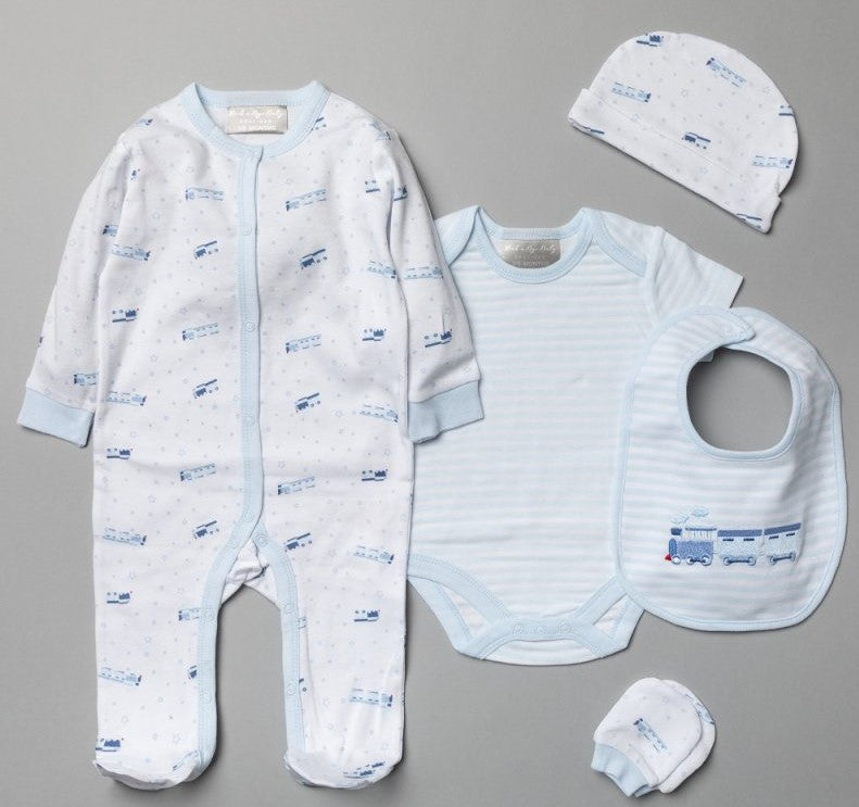 New Baby Gift Set Blue Train